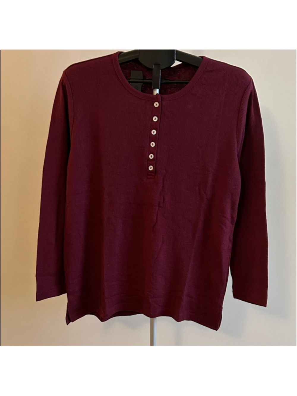 Metropolitan Burgundy Henley Top